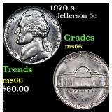 1970-s Jefferson Nickel 5c Grades GEM+ Unc