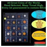 20 Great Coins of the World, hand selected, many t