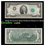 1976 $2 Green Seal Federal Reserve Note Grades Cho