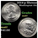 2014-p Shenandoah Washington Quarter 25c Grades GE