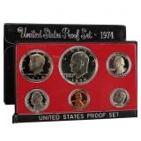 1974 United States Mint Proof Set 6 coins