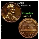 1962 Proof Lincoln Cent 1c Grades Gem++ Proof Red