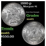 1880-p Morgan Dollar $1 Grades GEM Unc