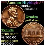 1968-s Proof Lincoln Cent 1c pr69 dcam SEGS