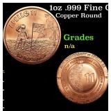 1oz .999 Fine Copper Bullion Round - Apollo 11 Sty