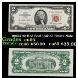 1963A $2 Red Seal United States Note Grades Gem+ C