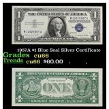 1957A $1 Blue Seal Silver Certificate Grades Gem+