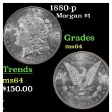 1880-p Morgan Dollar $1 Grades Choice Unc