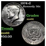 1974-d Kennedy Half Dollar 50c Grades GEM+ Unc