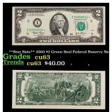 **Star Note** 2003 $2 Green Seal Federal Reserve N