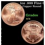 1oz .999 Fine Copper Bullion Round - Saint Gaudens