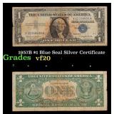 1957B $1 Blue Seal Silver Certificate Grades vf, v