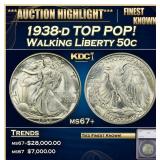 *Highlight* 1938-d Walking Liberty Half Dollar TOP