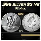 2020 Disney Mickey Christmas 1oz .999 Silver $2 Ne