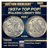 *Highlight* 1937-p Walking Liberty Half Dollar TOP