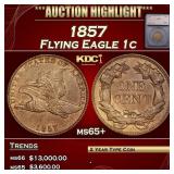 *Highlight* 1857 Flying Eagle Cent 1c ms65+ SEGS (