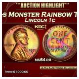 *Highlight* PCGS 1955-s Lincoln Cent Monster Rainb