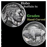 Hobo Buffalo Nickel 5c Grades Hand Carved