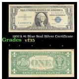 1935C $1 Blue Seal Silver Certificate Grades vf, v