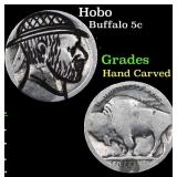 Hobo Buffalo Nickel 5c Grades Hand Carved