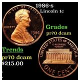 1986-s Proof Lincoln Cent 1c GEM++ Proof Deep Came