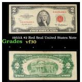 1953A $2 Red Seal United States Note Grades vf++