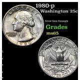 1980-p Washington Quarter 25c Grades GEM Unc