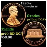 1996-s Proof Lincoln Cent 1c pr70 rd DCAM SEGS