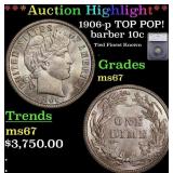 ***Major Highlight*** 1906-p Barber Dime TOP POP!