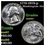 1776-1976-p Washington Quarter 25c Grades GEM++ Un