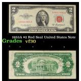 1953A $2 Red Seal United States Note Grades vf++