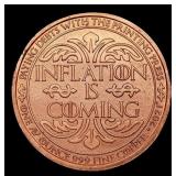 1oz .999 Fine Copper Bullion Round -  "Happy Labor