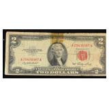 1953 $2 Red Seal United States Note Grades vf deta