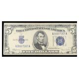 1934C $5 Blue Seal Silver Certificate Grades Choic