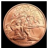 1oz .999 Fine Copper Bullion Round - Trivium Style