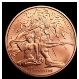 1oz .999 Fine Copper Bullion Round - Trivium Style