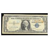 1957B $1 Blue Seal Silver Certificate Grades vf de