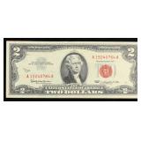 1963 $2 Red Seal United States Note Grades Choice