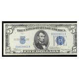 1934 $5 Blue Seal Silver Certificate Grades Select