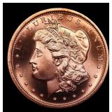 1oz .999 Fine Copper Bullion Round - Morgan Dollar