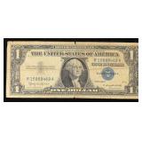 1957B $1 Blue Seal Silver Certificate Grades vf+