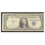 1957B $1 Blue Seal Silver Certificate Grades vf++