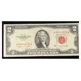 1953B $2 Red Seal United States Note Grades vf++