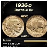 1936-d Buffalo Nickel 5c Grades GEM++ Unc