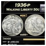 1936-p Walking Liberty Half Dollar 50c ms66+ SEGS