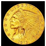 *Highlight* 1913-p Gold Indian Quarter Eagle Near