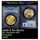 *Highlight* PCGS 1908-d No Motto Gold St. Gaudens