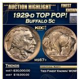 *Highlight* 1929-d Buffalo Nickel TOP POP! 5c ms67