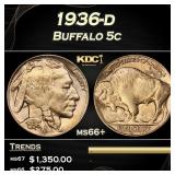 1936-d Buffalo Nickel 5c Grades GEM++ Unc