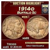 *Highlight* 1914-d Buffalo Nickel 5c GEM Unc USCG